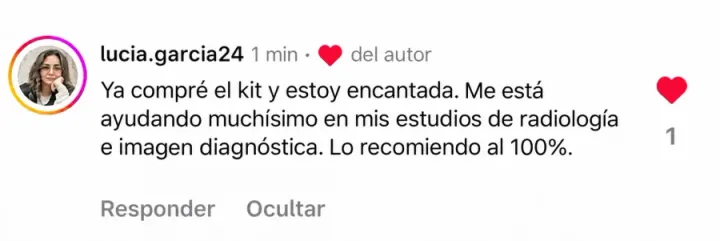Comentario de una alumna que recomienda el material