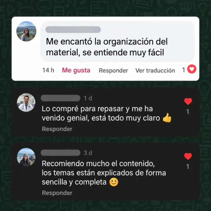 Comentarios de alumnos que recomiendan el contenido